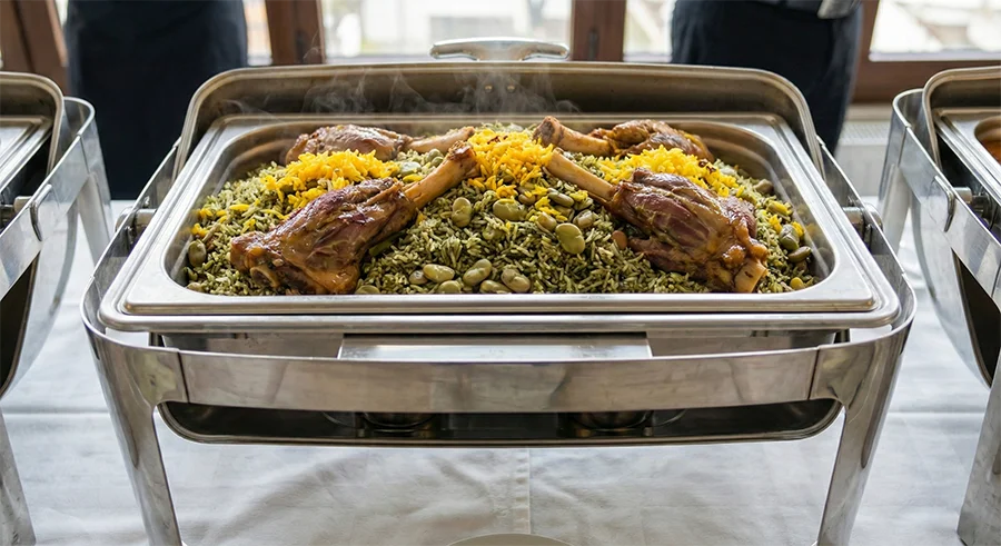 باقالی پلو با ماهیچه