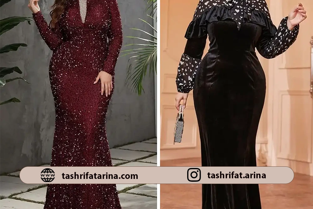 2 مدل لباس مناسب مادر عروس و داماد با رنگ مشکی و قرمز